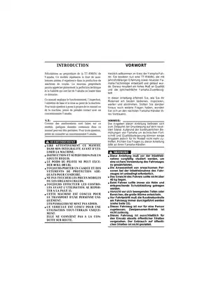 Yamaha TT-R90N Owner's Manual for Maintenance and Service Preview image 3