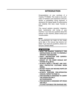 Yamaha TT-R90R Comprehensive Service Manual (2000-2023) Preview image 2