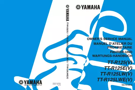 Yamaha TT-R125 Owner's Service Manual - Complete Guide for Maintenance and Repairs