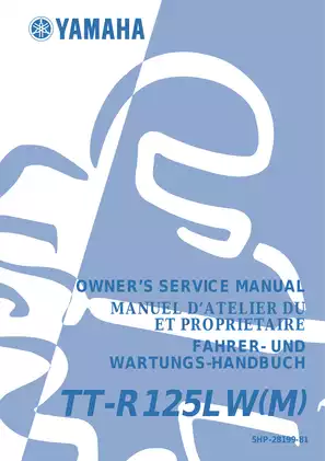 2000 Yamaha TT-R125LW(M) owner´s service manual Preview image 1