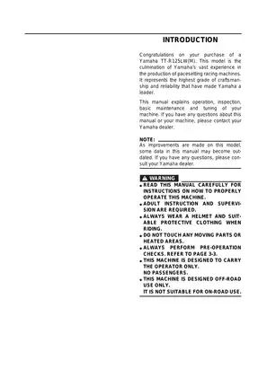 Yamaha TT-R125LW Service Manual - Maintenance and Repair Guide Preview image 2