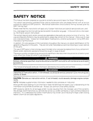 Comprehensive Shop Manual for Rotax 400 Engine (2006 Edition) Preview image 5