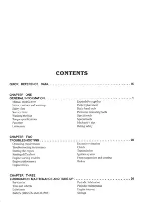 1990-1994  Suzuki DR250, DR350 dual-sport motorcycle manual Preview image 5