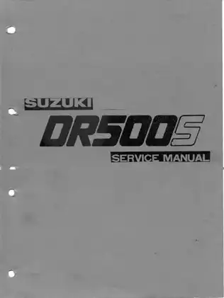 1981-1982 Suzuki DR 500 S trial bike service manual