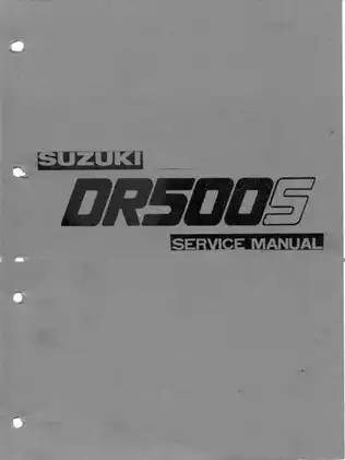 Comprehensive Service Manual for Suzuki DR500S Motorcycle Preview image 1