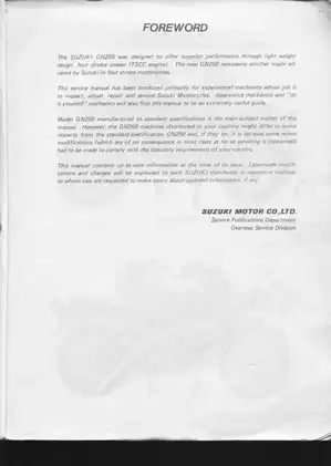 Suzuki GN250 Service Manual – Comprehensive Guide for Mechanics and Enthusiasts Preview image 2