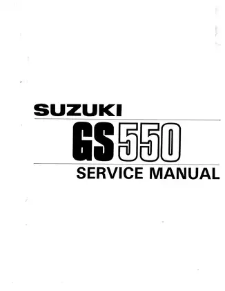Suzuki GS550 Service Manual - Comprehensive Guide for Mechanics