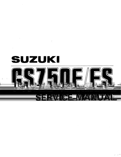 Preview: 1978 Suzuki GS750E/GS750ES Service & Repair Manual