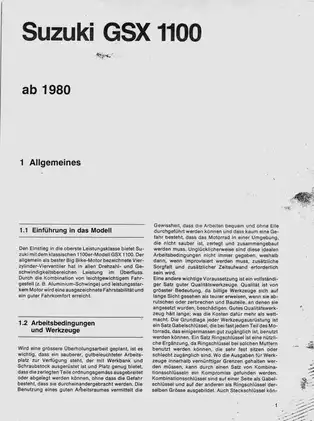 Comprehensive Suzuki GSX 1100 Motorcycle Service Manual (1980 Onwards) Preview image 3