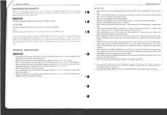 Suzuki VL800 Motorcycle Service Manual (2001 Model) Preview image 4