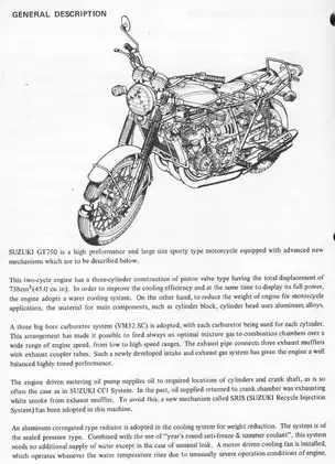 Suzuki GT750 Motorcycle Service Manual - Comprehensive Guide for Mechanics Preview image 5