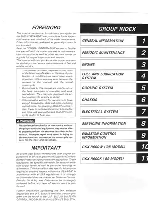 Comprehensive Service Manual for Suzuki GSX-R600 (1997-2000) Preview image 2