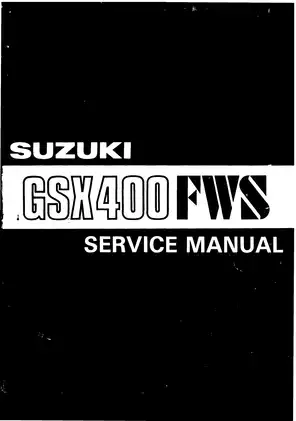 Comprehensive Service Manual for Suzuki GSX400FWS Motorcycle Preview image 1