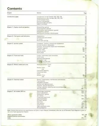 1971-1985 Yamaha 100cc- 75cc trial bike owners workshop manual Preview image 2