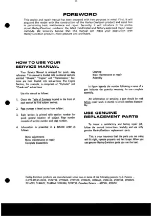 Harley-Davidson Electra Glide & Super Glide Service Manual (1970-1972) Preview image 3