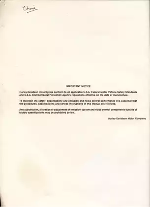 1991-1992 Harley-Davidson Softail Service Manual Preview image 2