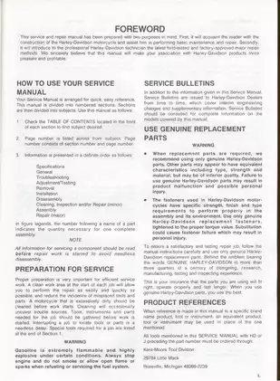 1991-1992 Harley-Davidson Softail Service Manual Preview image 5