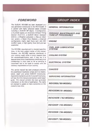Comprehensive Suzuki RGV250 Service Manual for Mechanics and Enthusiasts Preview image 2