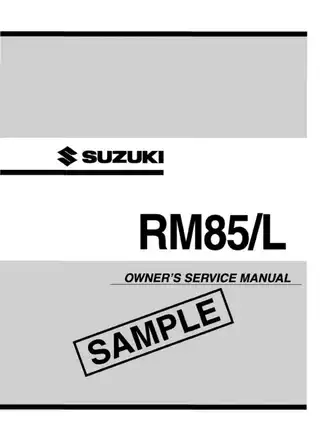 2004 Suzuki RM85L owners service manual