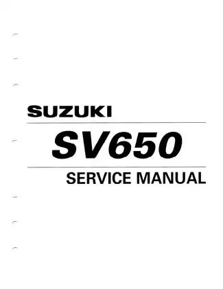 Suzuki SV650 Service Manual - Maintenance & Repair Guide