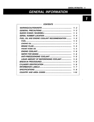 1999-2000 Suzuki SV650 service manual Preview image 5