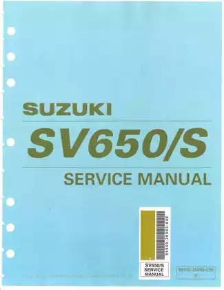 1999-2002 Suzuki SV650/S repair manual