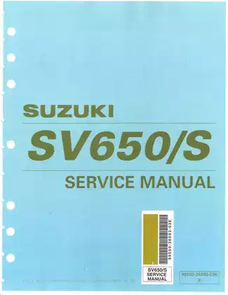 Comprehensive Suzuki SV650 Service Manual (1999-2018)