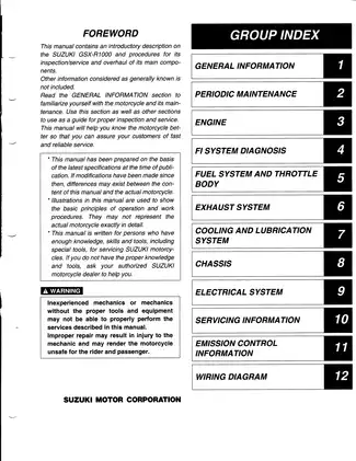 2003-2004 Suzuki GSX-R1000 repair manual Preview image 1