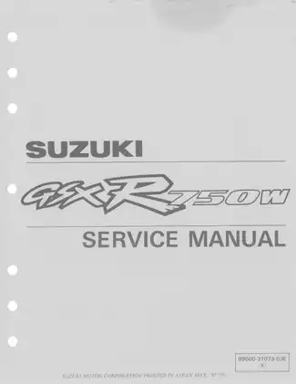 Comprehensive Service Manual for Suzuki GSX-R750W (1993-1995) Preview image 1