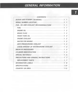 Comprehensive Service Manual for Suzuki GSX-R750W (1993-1995) Preview image 5