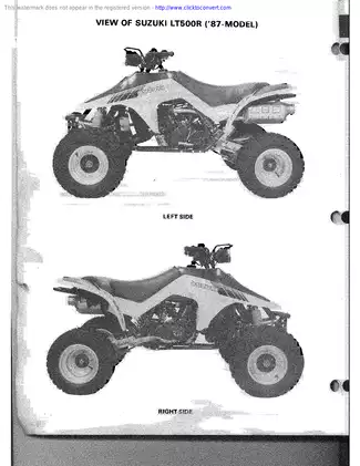 1987 Suzuki LT500R QuadRacer 500 service manual Preview image 2