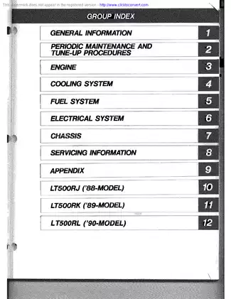 1987 Suzuki LT500R QuadRacer 500 service manual Preview image 3