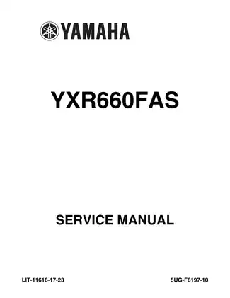 Yamaha YXR660FAS Rhino UTV service manual Preview image 1