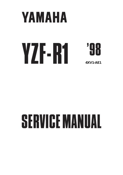 Preview: 1998–2002 Yamaha YZF-R1 Service & Repair Manual (LIT-11616-15-47 / 5PW-28197-10)
