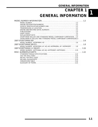 2007 Polaris Sportsman 500 EFI, Sportsman X2 500 EFI, Sportsman 450 EFI, Sportsman X2 500 EFI Quadricycle service manual Preview image 1