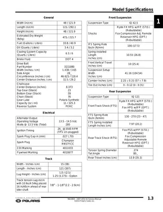 2007-2011 Polaris IQ, HO, RMK CFI, Switchback, LX, Touring, Dragon, Shift, Assault, Widetrak, Chassis snowmobile repair manual Preview image 3