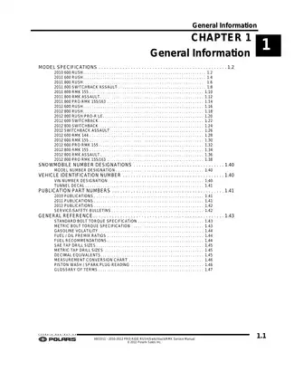 Polaris RMK & RUSH Series 2010-2012 Service Manual | Comprehensive Repair & Maintenance Guide