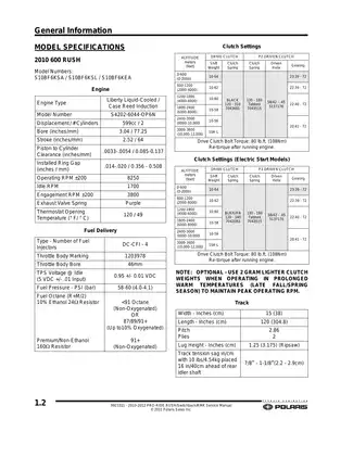 2010-2012 Polaris 600, 800 Rush, Switchback, Assault, Pro, RMK manual Preview image 2