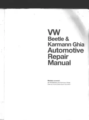 Comprehensive VW Beetle & Karmann Ghia Repair Manual