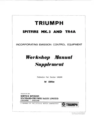 1966-1973 Triumph GT6 workshop manual Preview image 1