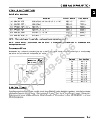 Polaris Ranger RZR 800 EFI Service Manual (2009-2010) Preview image 3