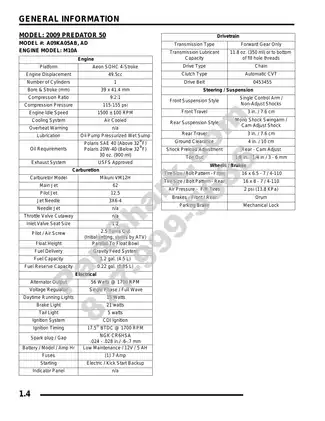 2009 Polaris ATV Service Manual: Predator 50, Outlaw 90, Sportsman 90 Preview image 4