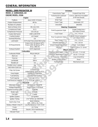 2009 Polaris Predator 50, Outlaw 90, Sportsman 90 manual Preview image 4