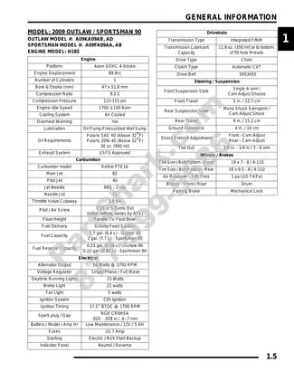 2009 Polaris Predator 50, Outlaw 90, Sportsman 90 manual Preview image 5