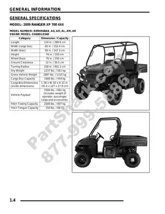 2009 Polaris Industries Inc Ranger XP 700, HD 700 manual Preview image 4