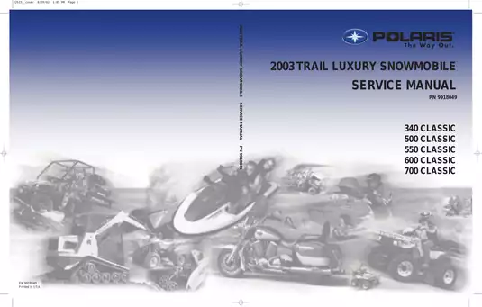 Polaris Snowmobile Service Manual - Repair and Maintenance (2002 Models)
