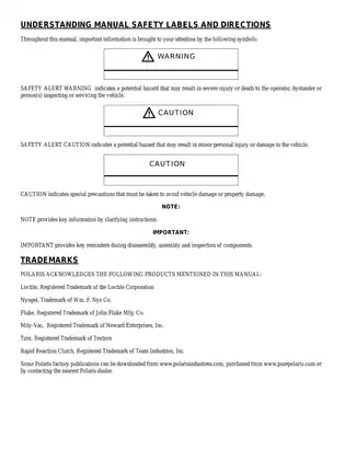 Comprehensive Polaris FS/FST Service Manual for All Models (2006-2008) Preview image 2