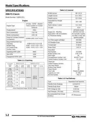 2006-2008 Polaris Classics, Touring, Switchback, IQ, IQ LG, IG Touring, IQ Cruiser, IQ Switchback, Turbo Dragon, Turbo LX, Turbo Switchback, IQ Touring, FS, FST service manual Preview image 4