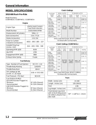 2010 Polaris 600 Rush Pro-Ride snowmobile manual Preview image 2