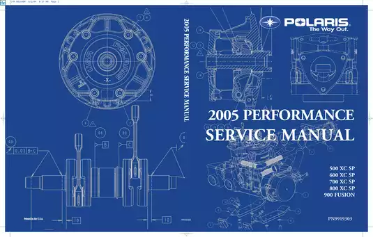 2005 Polaris 500, 600, 700, 800, 900, Fusion XC SP, Edge XC SP, XC SP M-10 snowmobile service manual Preview image 1